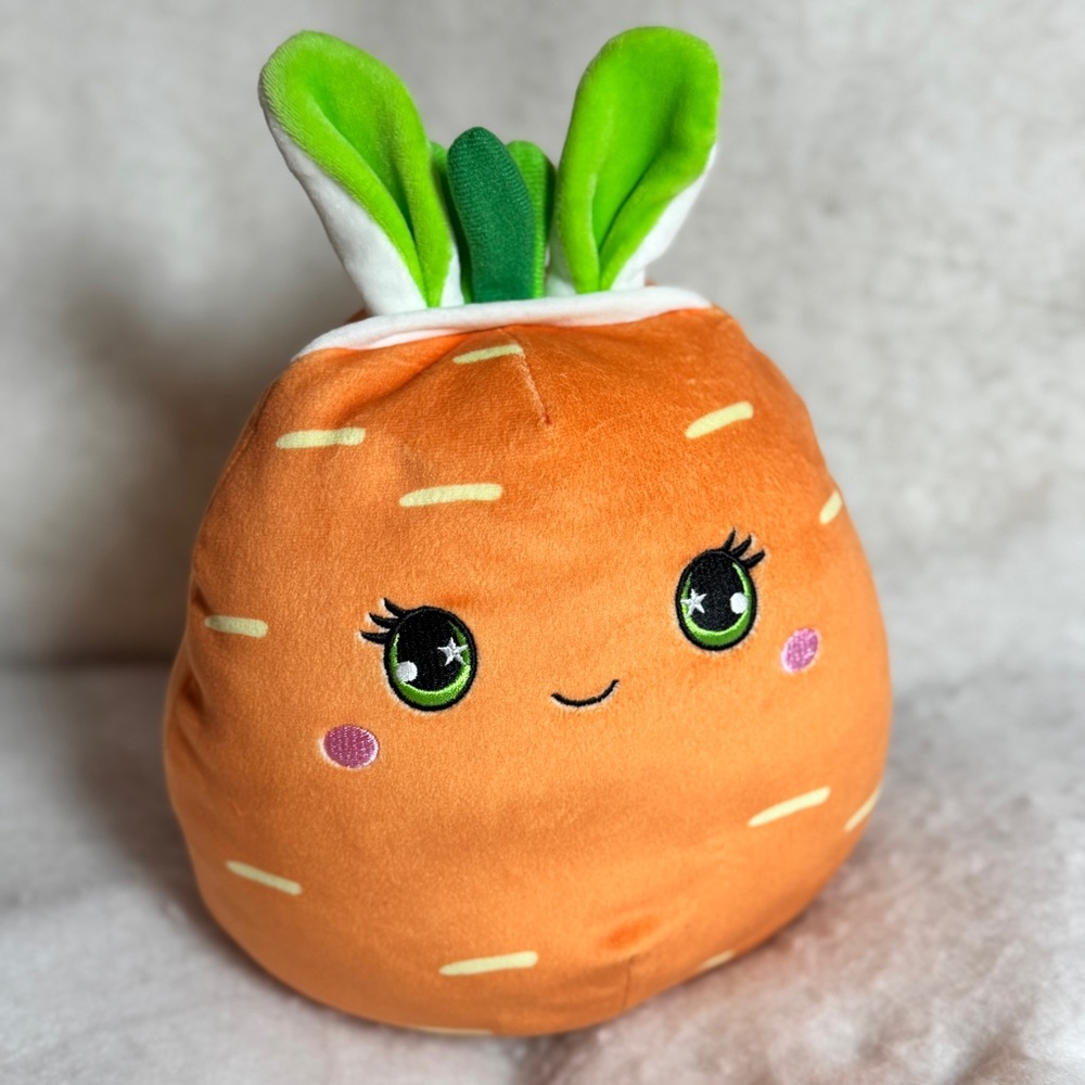 Squishmallows 7” CAROLEENA Orange Carrot With‎ Bunny Ears Plush VGUC